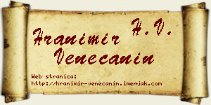 Hranimir Venečanin vizit kartica